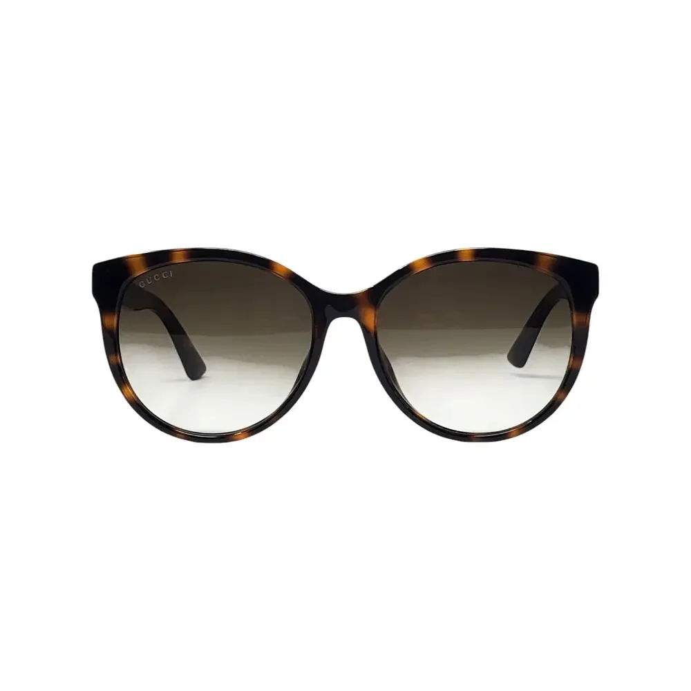 Gucci Double G Marmont Sunglasses Cat Eye Gradient Havana Brown Logo GG0636SK